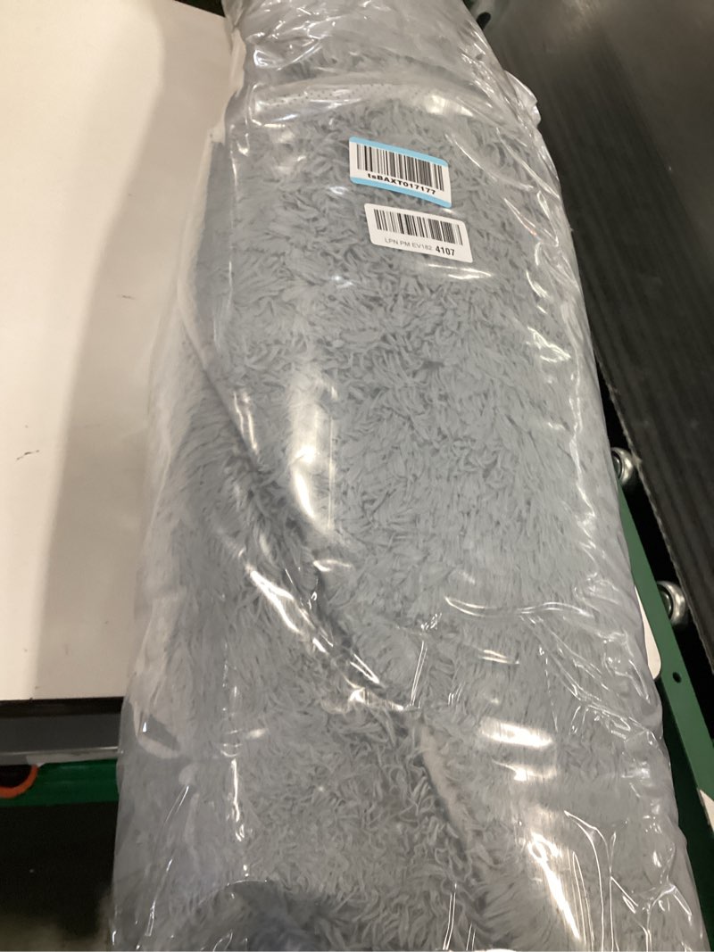 Condition photo showing As Is for TWINNIS Super Soft Shaggy Rugs Fluffy Carpets, 6x9 Feet, Indoor Modern Plush Area Rugs for Living Room Bedroom Kids Room Nursery Home Decor, Upgrade Anti-Skid Rectangular Fuzzy Rug, Grey