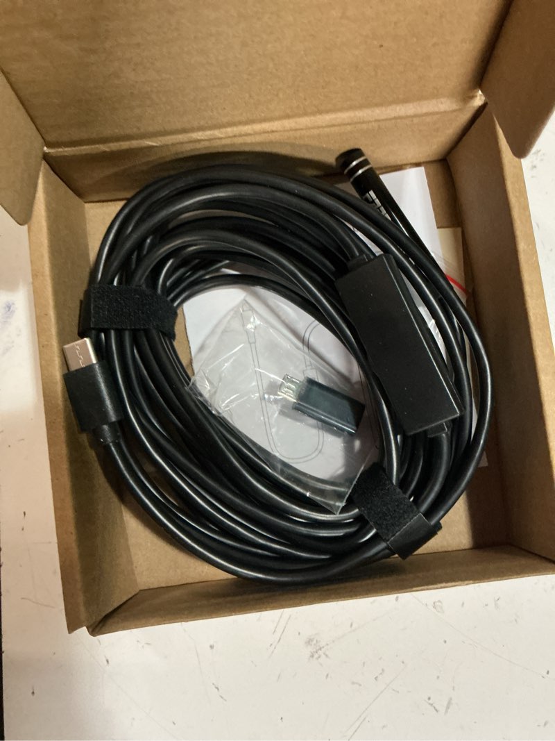 Condition photo showing New/Like New for [dual-lens] endoscope camera with light, 1920p hd borescope with 8+1 adjustable led lights, ip67 waterproof 16.5ft semi-rigid snake cord inspection camera for iphone, ipad and android phone (type c) 1-interface
