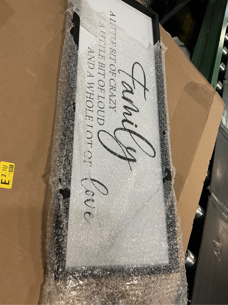 Condition photo showing Good Condition for SRSZHIYUE Funny Family Wall Decor A Little Bit Of Crazy Loud Sign 32"×12" Large Modern Farmhouse Living Room Simple Horizontal Home Wall Art Hanging (Black) 32"L x 12"W A Little Bit Of Crazy Loud ?Black)