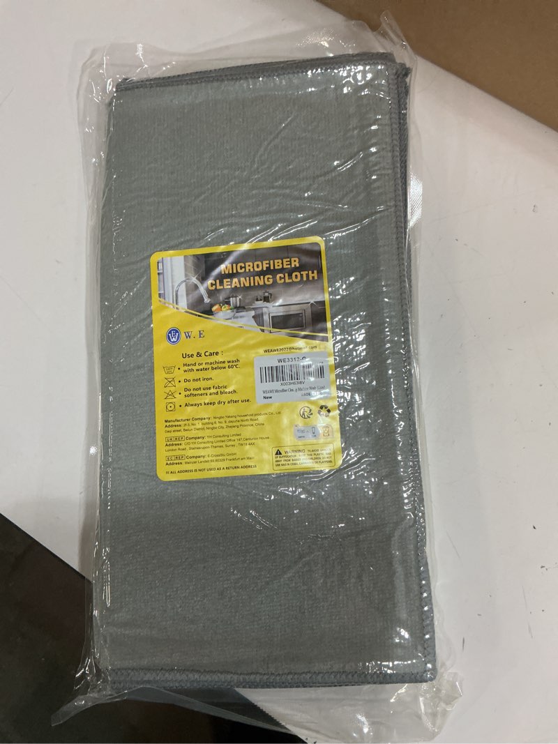 Condition photo showing New/Like New for gray microfiber cleaning cloth 13"x13", ultra soft absorbent microfiber cleaning rags for housekeeping cleaning supplies, lint free reusable cleaning cloths for house washable, pack of 12 12-pack (13"x13"? gray