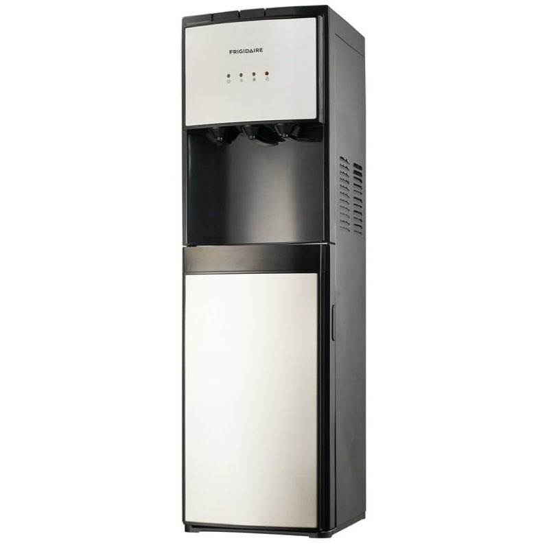 frigidaire 5 gallon bottom loading hot and cold water cooler dispenser, stainless steel, efwc505