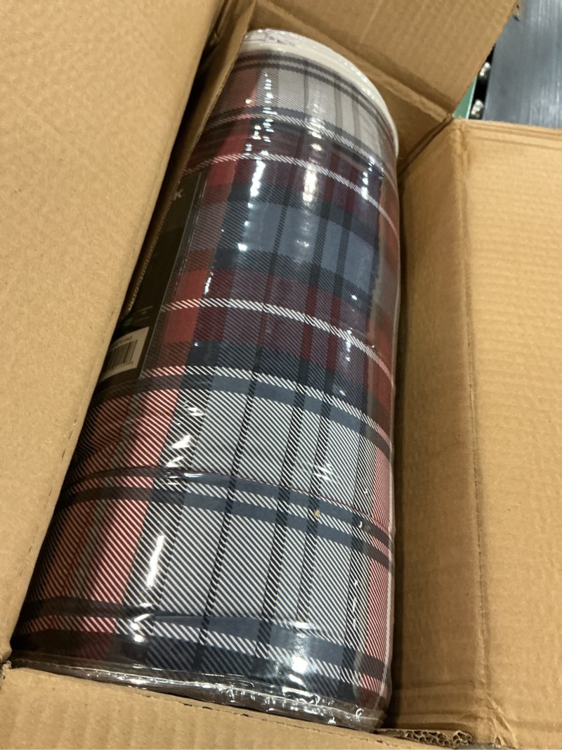 Condition photo showing Good Condition for Madison Park Essentials Parkston Plaid Comforter, Matching Sham, 3M Scotchguard Stain Release Cover, Hypoallergenic All Season Bedding-Set, Twin/ Twin XL, Red, 2 Piece Red Twin/Twin XL