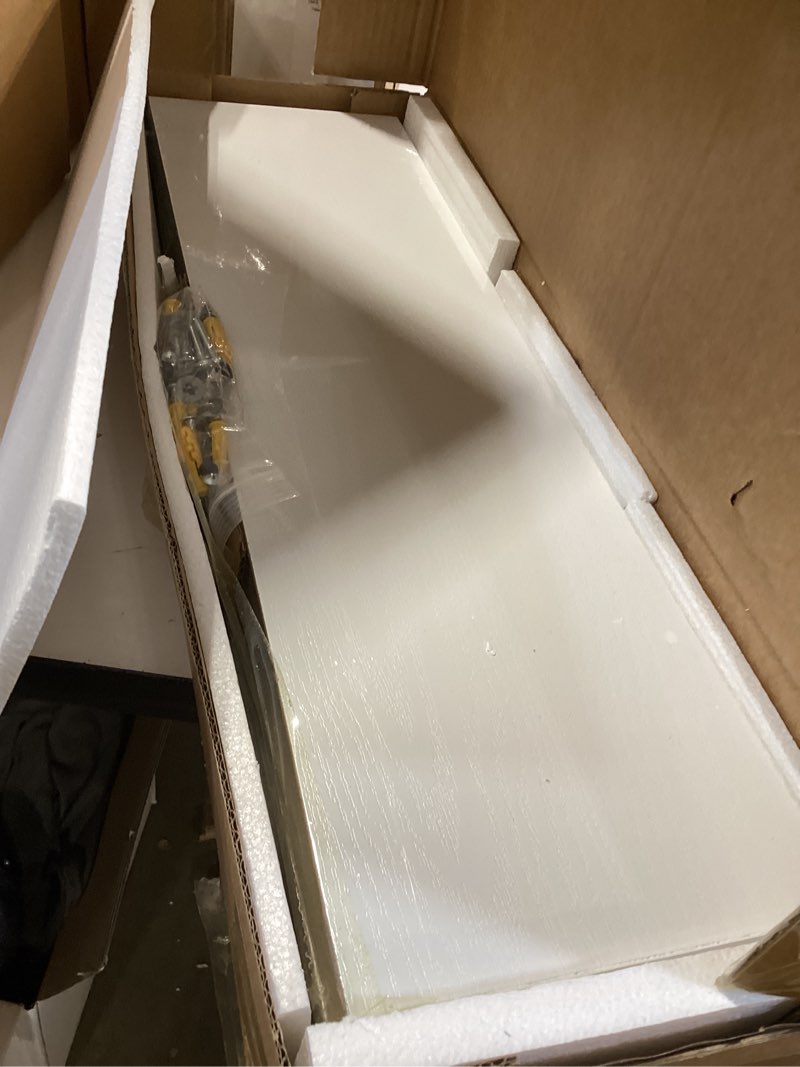 Condition photo showing Good Condition for bayka floating shelves white, 22.5 inches rustic wood wall mounted shelves for bathroom, bedroom, living room, kitchen & office, hanging display shelf with 22 lbs capacity