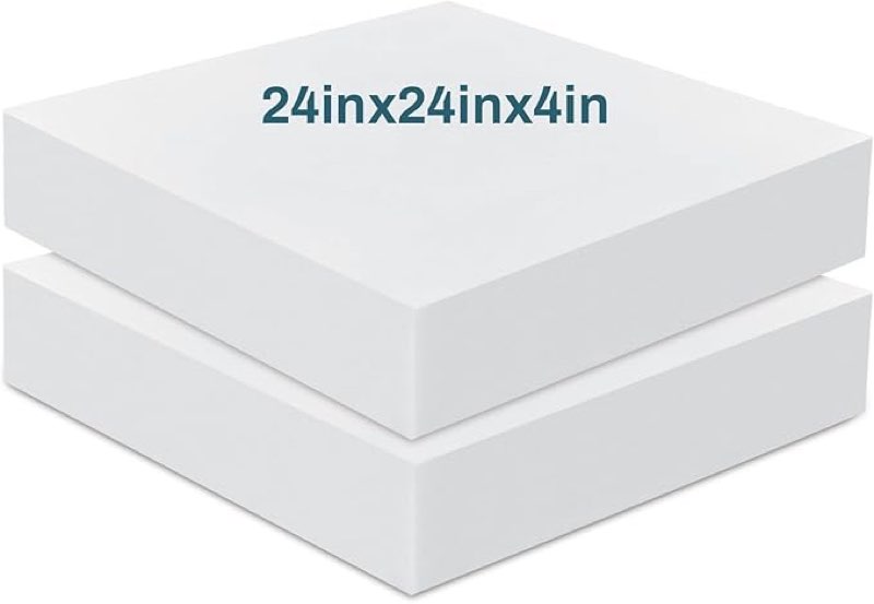frienda 2 pack 4 x 24 x 24 upholstery high density foam cushion replacement square cut to size foam couch for chair couches padding shipping packing diy cosplay projects 3 pcs similar 
