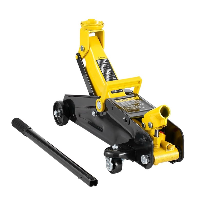 vevor low profile floor jack 2 ton (4400 lbs), heavy duty iron hydraulic racing floor jack, hydraulic car jack, single piston quick lift pump, 4.9"-13.2" height