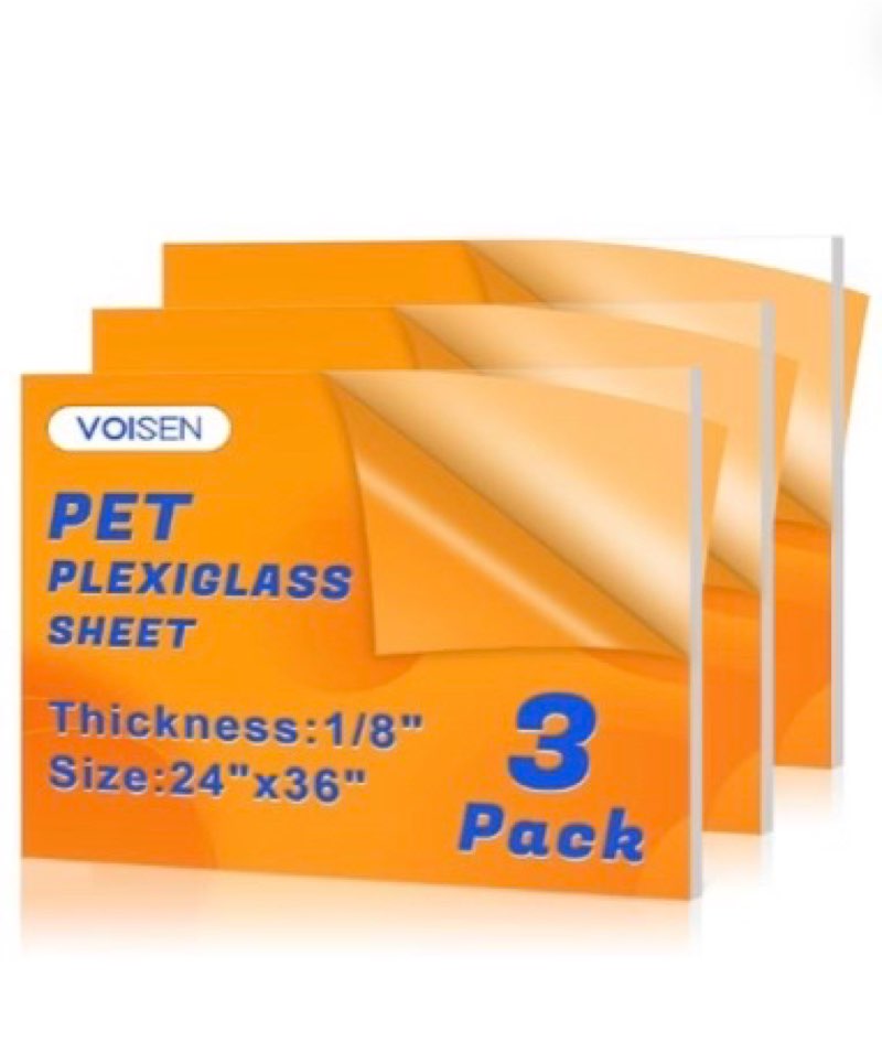 (2 Pack) 24" x 36" Plexiglass Sheets 1mm Thick, Clear Acrylic Sheets Panel Cut to Size Plexiglass Ac