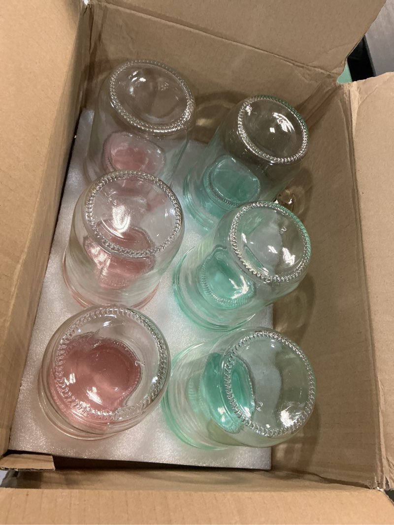 Condition photo showing New/Like New for ComSaf Overnight Oats Containers with Lids (16oz+4oz, 6Pcs), Dual-Layer Chia Pudding Jars with Dry and Wet Separation, Yogurt Parfait Cups for Oatmeal Cereal Nut Fruit, Meal Prep Glass Jars for Salad Green Pink-16OZ+4OZ-6PCS