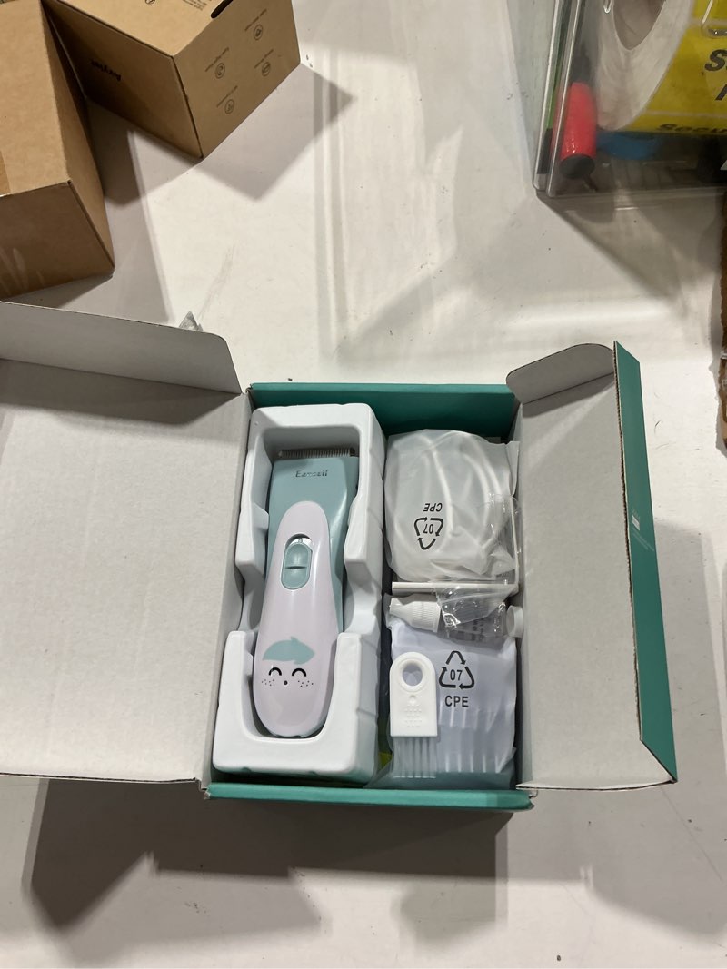 Condition photo showing Good Condition for baby hair clippers, ceramic blade electric kids hair trimmer, ultra-quiet cordless rechargeable waterproof haircut kit for kids & adult