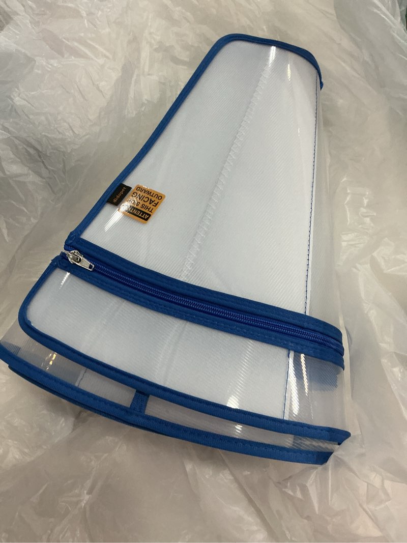 Condition photo showing Good Condition for dog cone to stop licking, clear recovery collar with detachable zipper, sturdy elizabethan collar for large medium small dogs, soft adjustable cone after surgery patented, blue xxl blue xxl(neck: 20.5"-23.5")