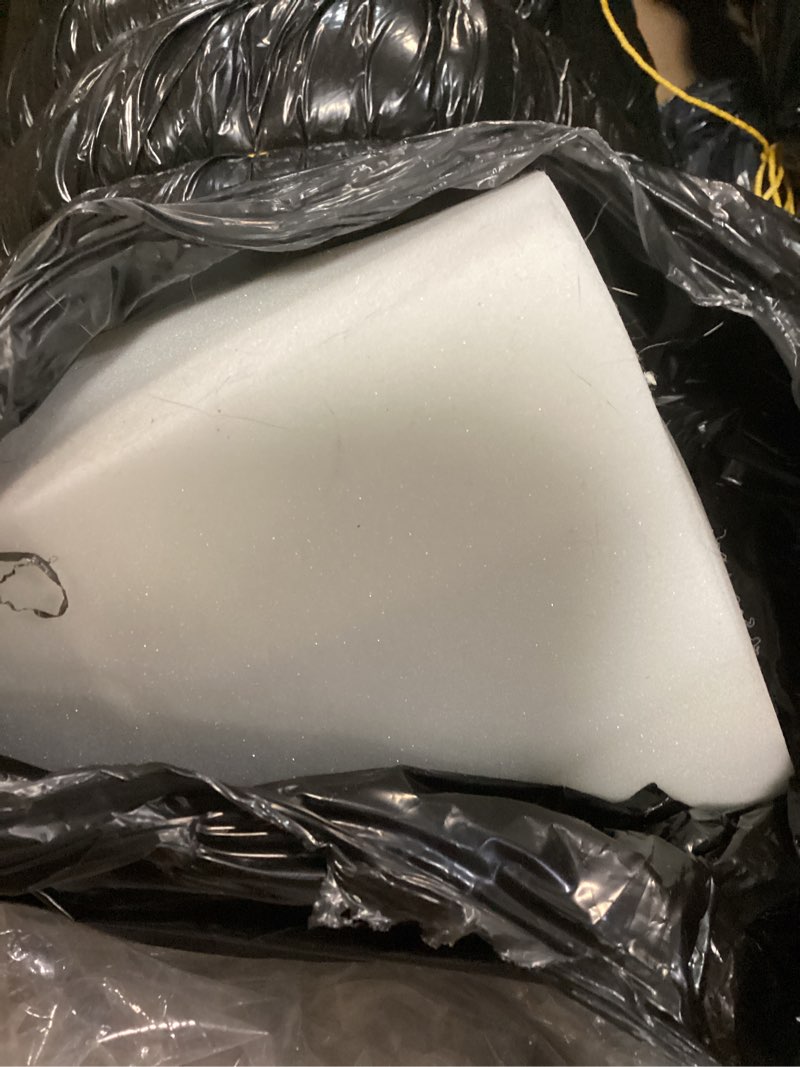 Condition photo showing As Is for foamyfoam 2pack high density 6 inch thick, 24 inch wide, 24 inch long upholstery foam, cushion replacement 6" x 24" x 24" (2 pack)