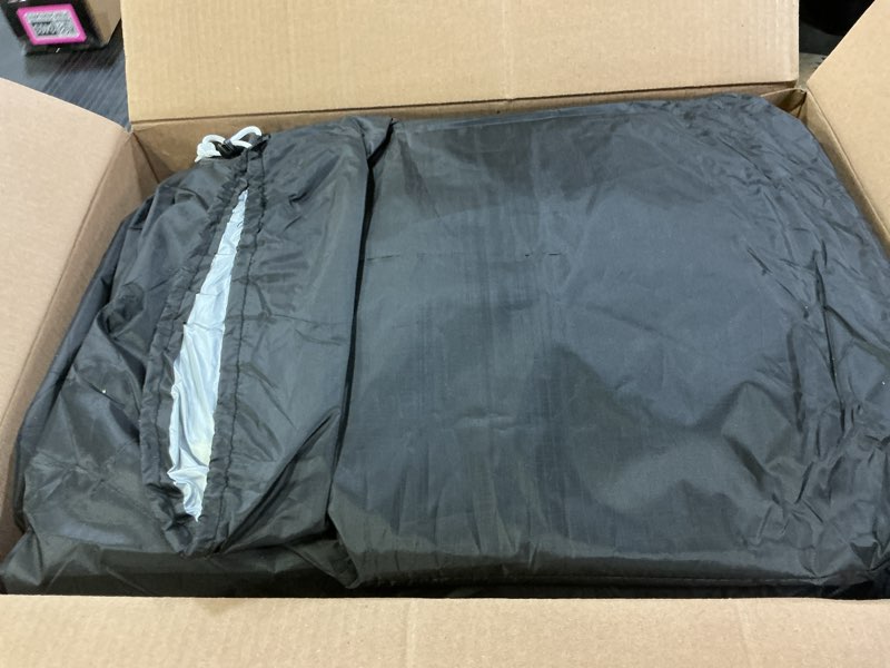 Condition photo showing As Is for MORNYRAY Waterproof Car Cover All Weather Snowproof UV Protection Windproof Outdoor Full car Cover, Universal Fit for Sedan (Blue, S3-Fit SUV Length(191-201 inch)) Fit Suv Length(191- 201 Inch) Blue