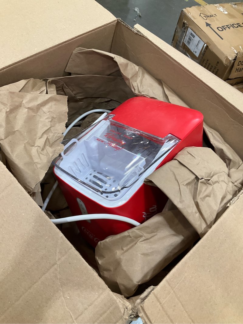 Condition photo showing As Is for Coca-Cola Automatic Ice Maker, Self- Cleaning, Countertop Size, 26 Pounds in 24 Hours, 9 Large or Small Ice Cubes in 7 Minutes, LED Control Panel, Scoop Included, Perfect for Water Bottles Coke 26 Lb Pro