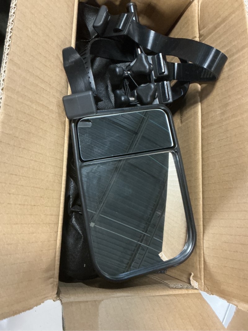 Condition photo showing Good Condition for clip-on mirror extenders for towing, shatterproof dual view convex tow mirrors, 360° adjustable universal side mirror extensions for truck, suv, rv & trailer, 2-pack