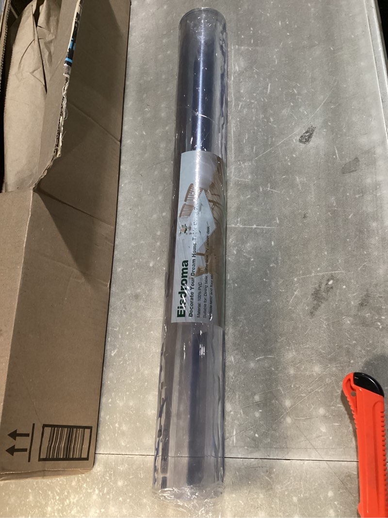 Condition photo showing New/Like New for 23.6 x 55 inch clear table cover protector, 2mm thick clear table protector for dining room table, plastic table cover, waterproof table pad for kitchen, office clear 2mm 23.6" x 55"