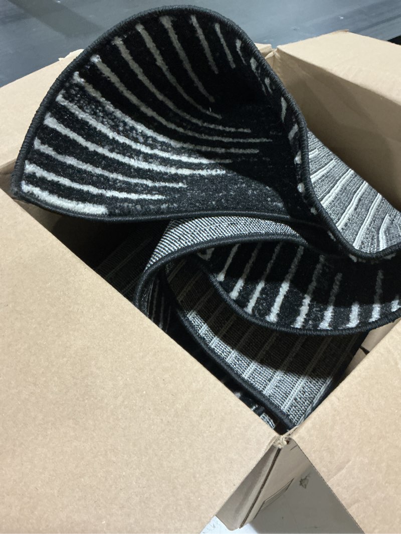 Condition photo showing Good Condition for rugshop bohemian stripe stain resistant high traffic living room kitchen bedroom dining home office runner rug 2'7" x 10' black