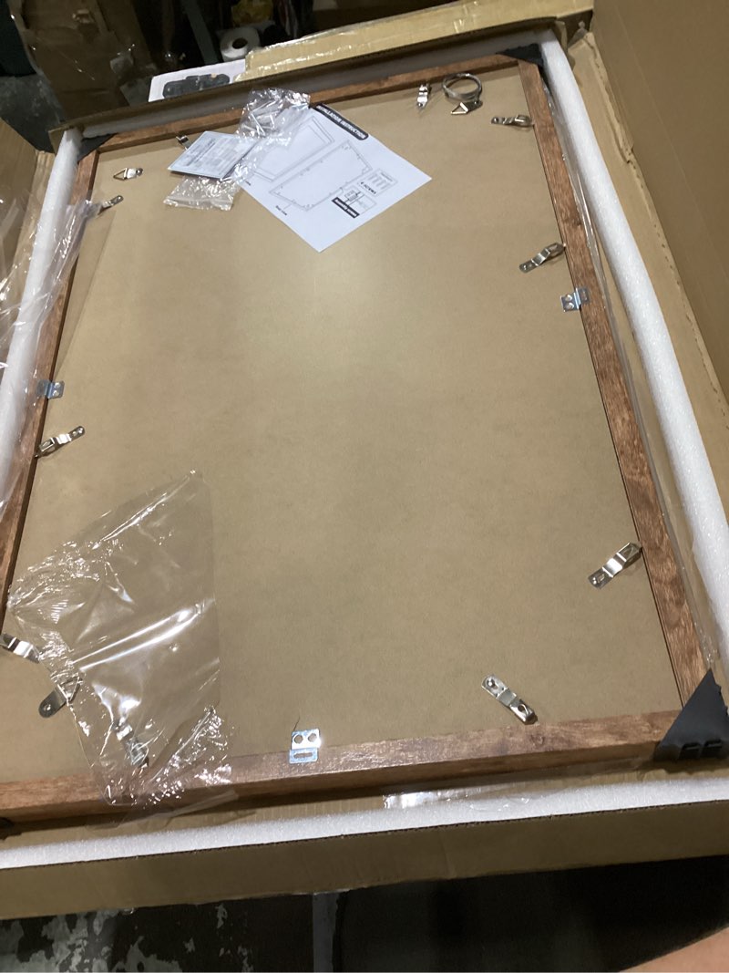 Condition photo showing New/Like New for iRahmen 20x30 Poster Frame Set of 2 with Plexiglass, Wood Brown Rustic Picture Frames for Wall Mounting Display Picture 16x24 with Mat or 20 x 30 Without Mat Rustic Brown 20X30