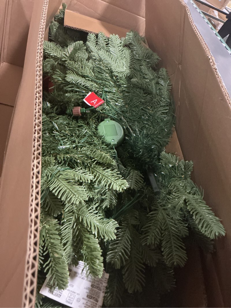 Condition photo showing Good Condition for 6FT Pre-lit Christmas Tree Premium Artificial Fir Remote Control with 400 Warm White & Multi-Color Lights, Hinged/Feel Real/Realistic/Full Fir Dual Color Xmas Tree 6 Feet Outdoor Festive Holiday Dual Color LED Lights Polyethylene 6ft