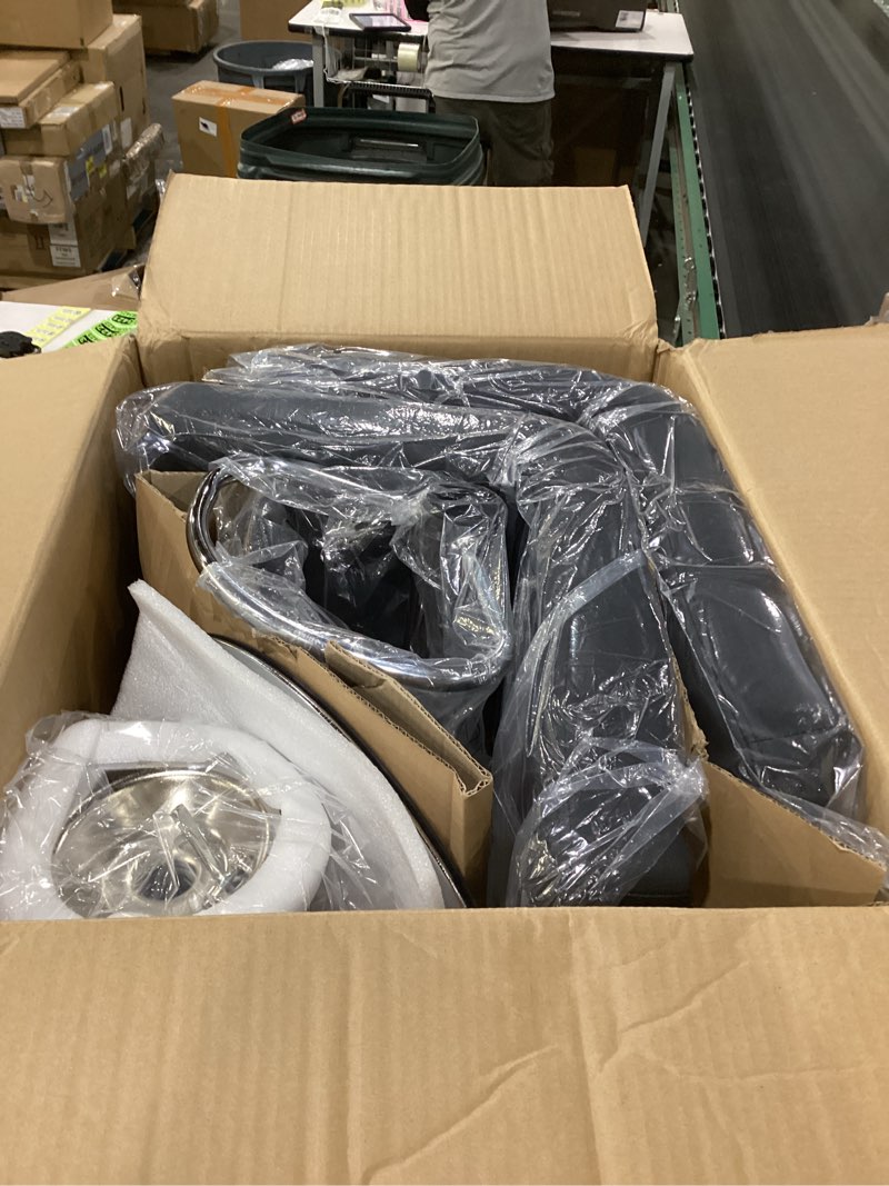 Condition photo showing New/Like New for Homall Bar Stools Modern PU Leather Adjustable Swivel Barstools, Armless Hydraulic Kitchen Counter Bar Stool Extra Height Square Island Barstool with Back Set of 2 (Leather, Black)