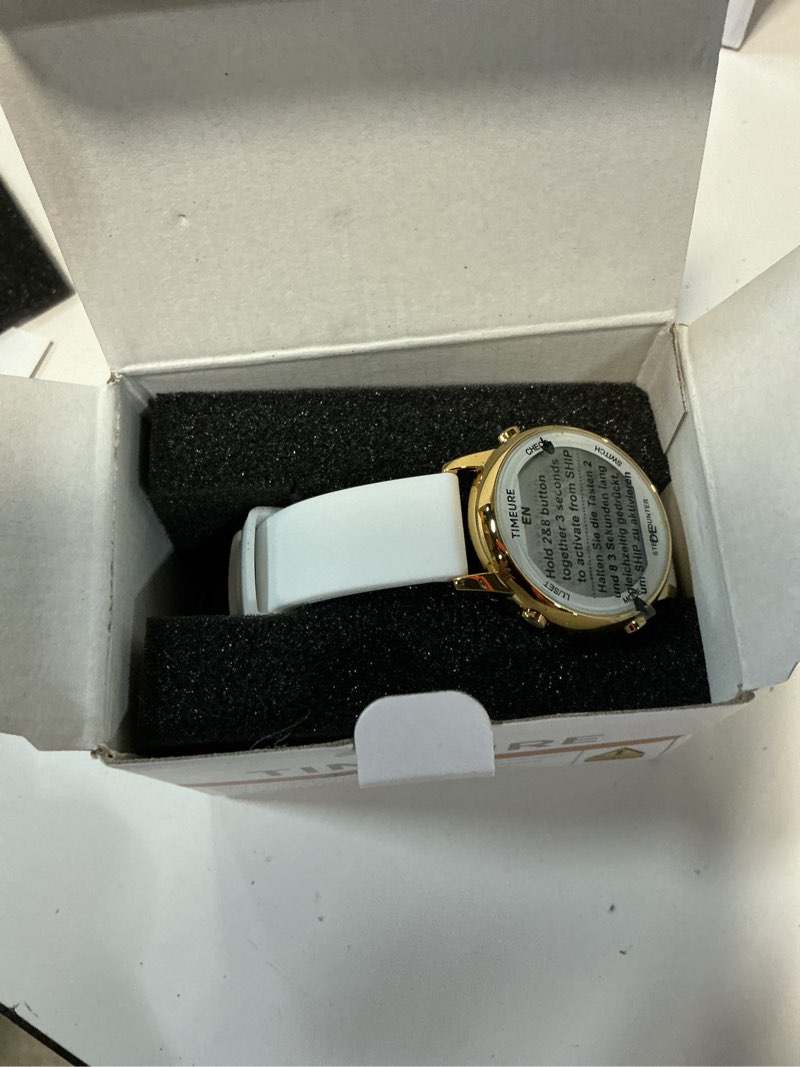 Condition photo showing Good Condition for timeure pedometer watch for women, step counter for walking no app/phone required step counter, waterproof fitness calorie tracker, distance tracking, alarm, large digital display watch, tu-2509 white