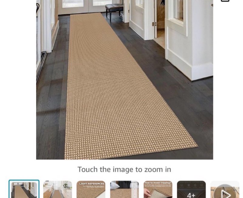 KOZYFLY Extra Long Runners for Hallways 2.6x16 ft Washable Kitchen Runner Non Slip Rubber Backed Hallway Rug Cotton Entryway Runner Rug Floor Carpet for Indoor Hall, Kitchen, Stair, Tan/Orange/Brown