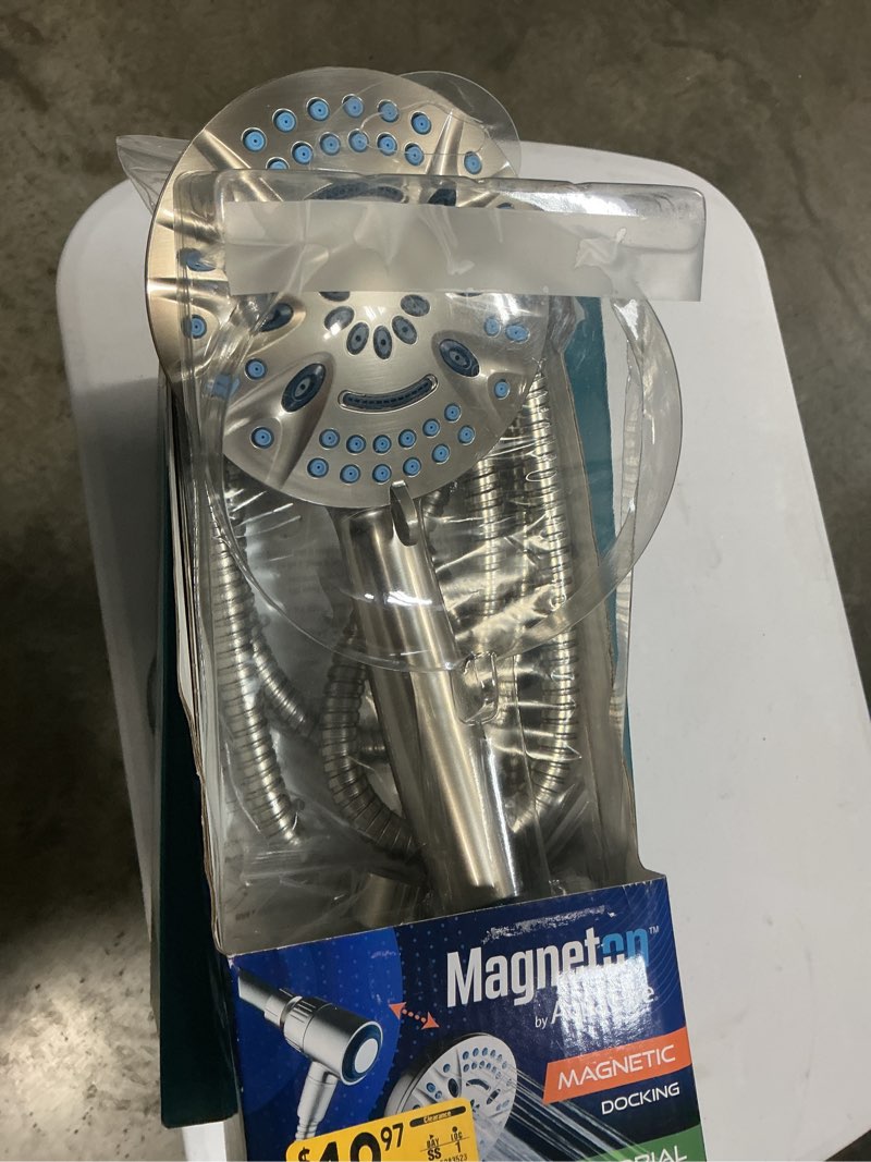 Condition photo showing As Is for AquaCare Satin Nickel Handheld Shower Head 2.5