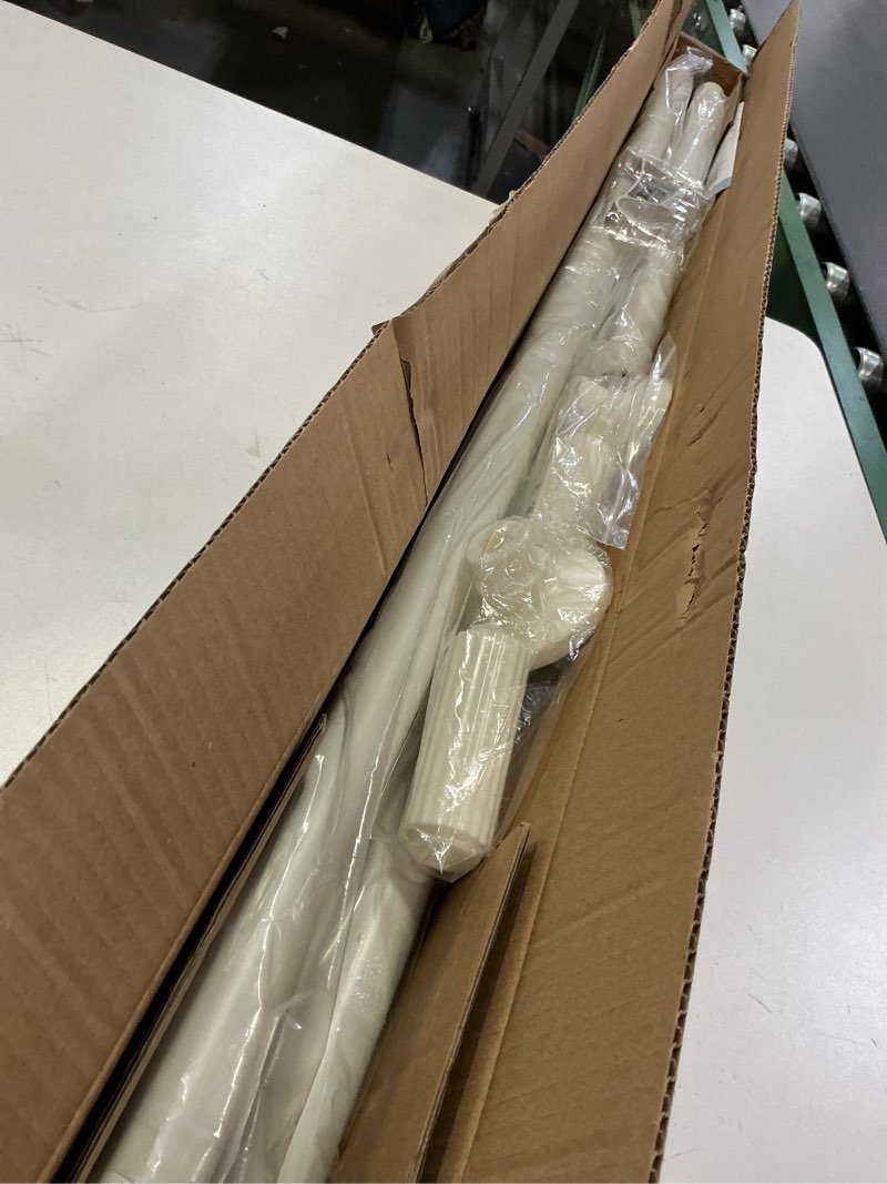 Condition photo showing Good Condition for White Tension Curtain Rod 51-165In, Long Adjustable Tension Rods No Drilling for Window or Bathroom, Outdoor Curtain Rods for Patio, Easy to Install, Never Rust, Rod Diameter 1.26 Inches-White White 51''-165''