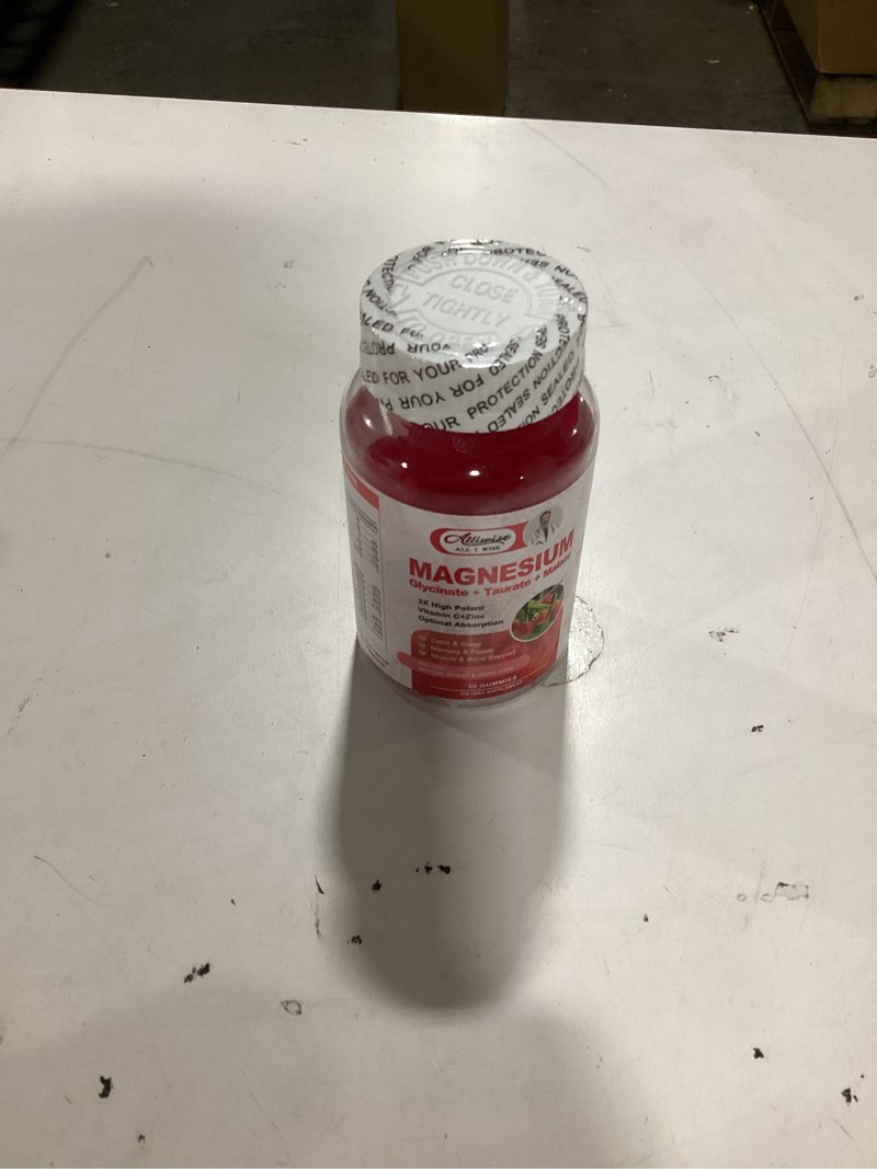 Condition photo showing As Is for (Similar Too)Magnesium Glycinate Gummies 400mg, Mg Potassium Supplement with Chelated Magnesium Malate Complex, Vitamin D, B6, and CoQ10, Supports for Memory, Calm, Mood & Sleep - 60 Count (Pack of 1) Raspberry 60 Count (Pack of 1)
