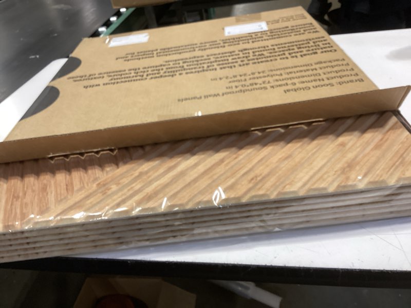 Condition photo showing Good Condition for acoustical wall panels, 6-piece 23.62 x 23.62 inches art acoustic panels, decorative acoustic panels, acoustic wall panels, sound absorbing wall art, timber spiral 72 x 48 inches timber spiral