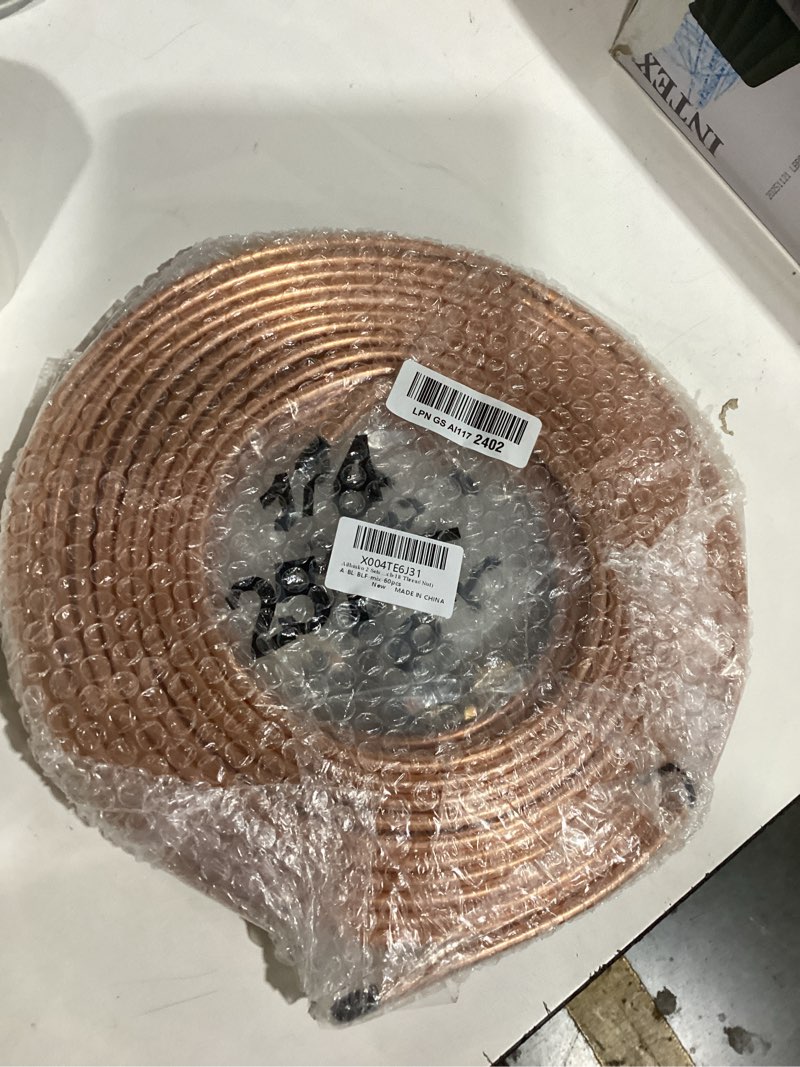 Condition photo showing As Is for 25 ft 3/16\\\" 1/4\\\" brake line tubing assortment kit with 60 pcs brake line fittings(3/8 inch-24 threads,7/16 inch-24 thread nuts and unions,1/2 inch-20 thread,9/16 inch-18 thread nut) 3/16\\\"+1/4\\\"