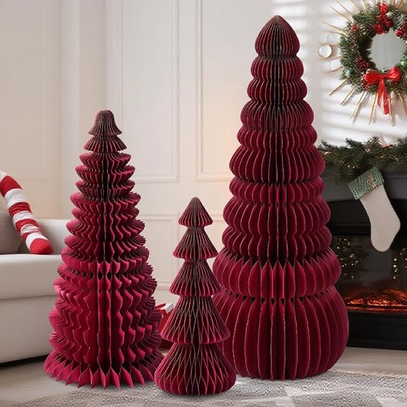 AmazingSpark 3PCS Large Honeyco ... iday festive party supplies red