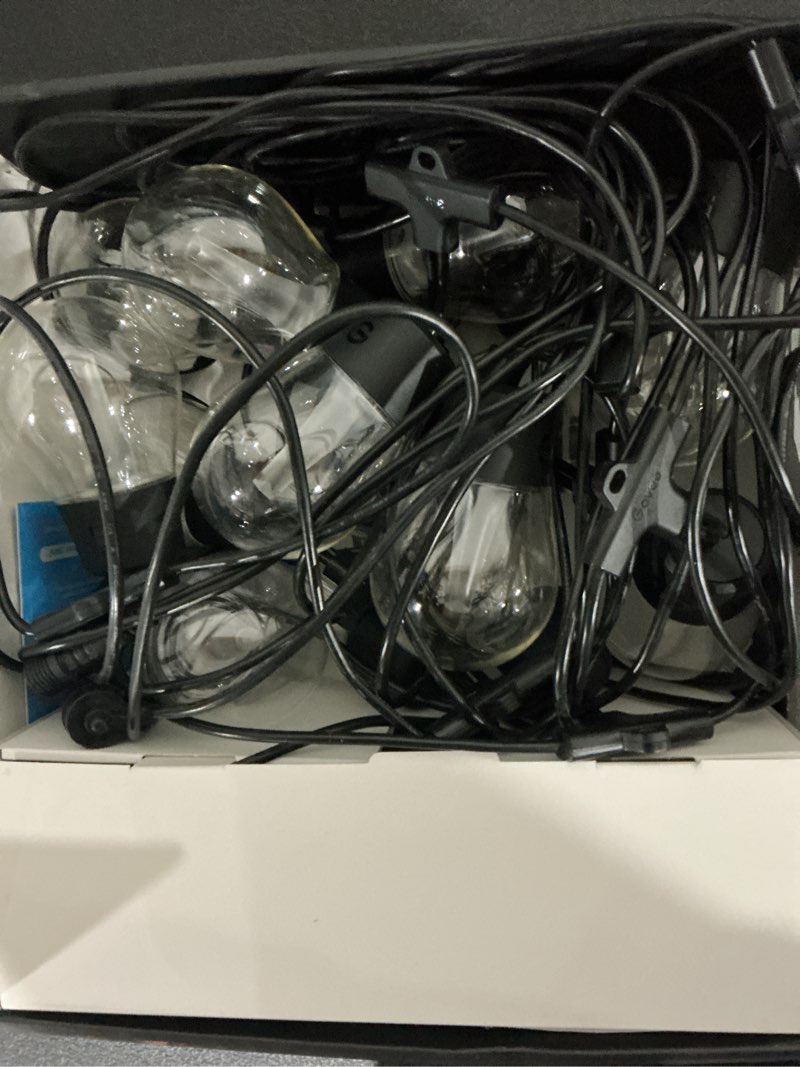 Condition photo showing As Is for govee 48ft smart outdoor clear bulb string lights