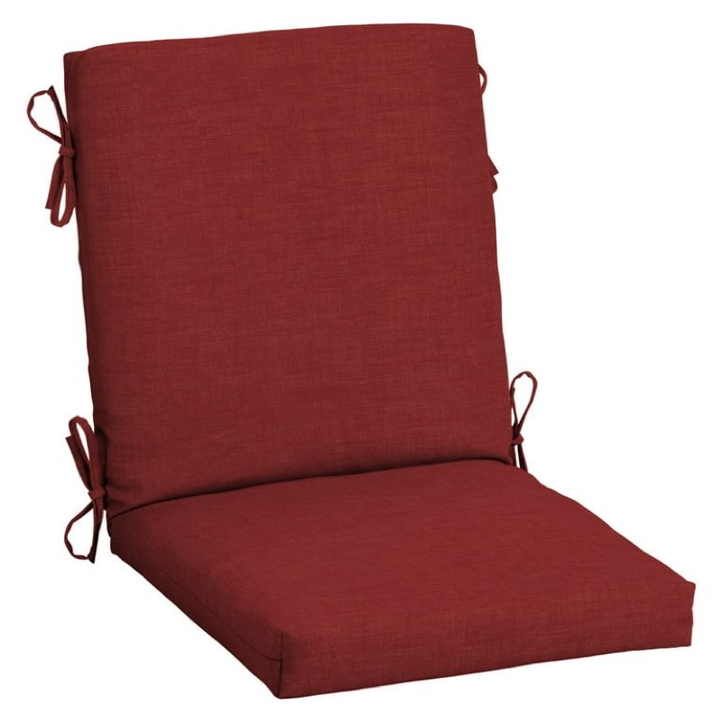 ARDEN Outdoor Midback Chair Cushion, 18 x 16.5, Water Repellent, Fade Resistant 18 x 16.5, Ruby Red Leala 3 set