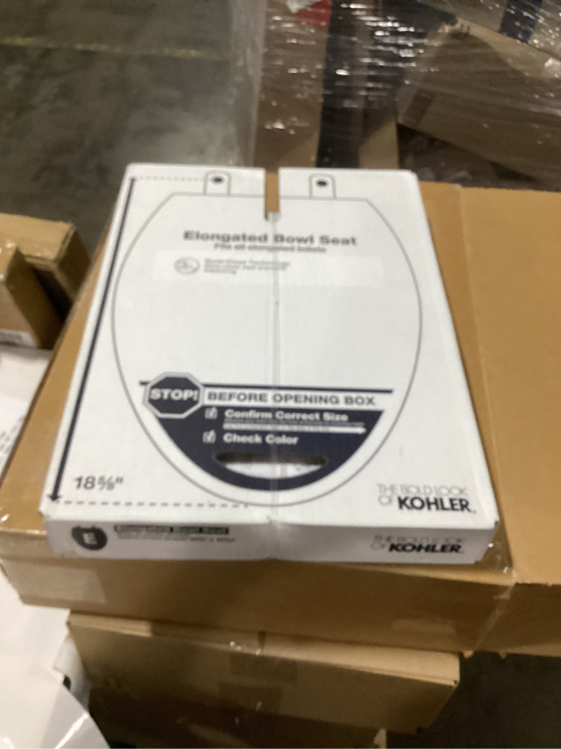 Condition photo showing New/Like New for KOHLER 20110-0 Brevia, Slow Close Toilet Seat, Elongated Toilet Seat, Grip-Tight Bumpers Quick-Attach Hardware, White White Elongated Quiet-Close