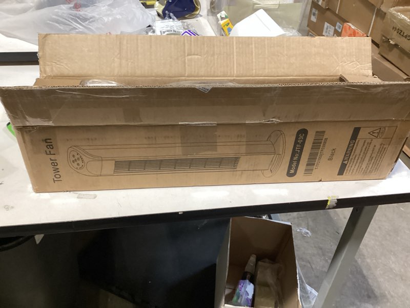 Condition photo showing Good Condition for Uthfy Tower Fan for Bedroom, 120° Oscillating Standing Floor Bladeless Fans That Blow Cold Air with Remote, 3 Modes 3 Speeds, 7.5H Timer, for Indoor Living Room Office, 30 Inch, Black