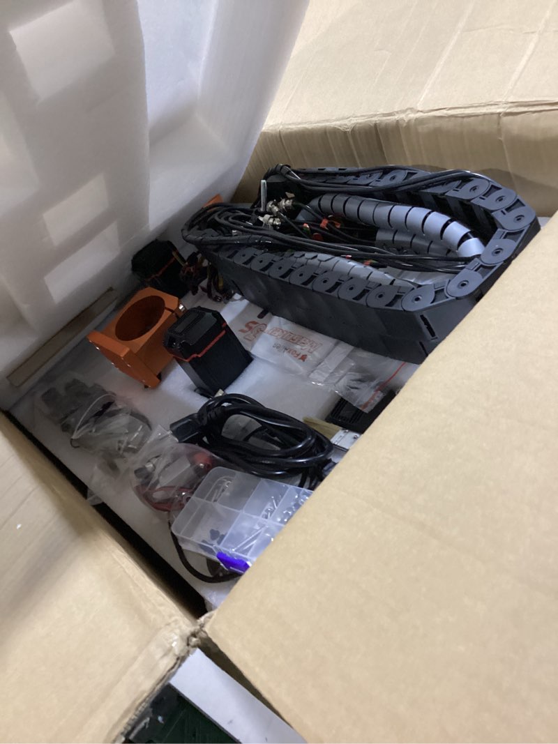 Condition photo showing As Is for FoxAlien Masuter 3S CNC Router Machine with NEMA 23 Closed-Loop Stepper Motor, 400W Spindle 3 Axis Engraving Milling Machine for Wood Acrylic Aluminum Carving Cutting