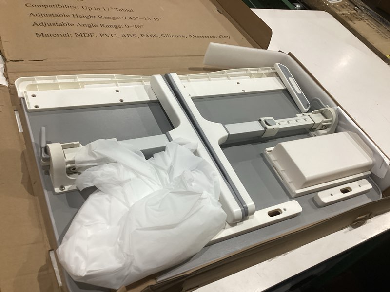 Condition photo showing Good Condition for laptop desk for bed, adjustable bed table with leather desktop, foldable x-large laptop bed trays with drawer for bed couch floor writing working reading eating painting (gray, 23.6"×15.7") gray x-large 23.6×15.7in