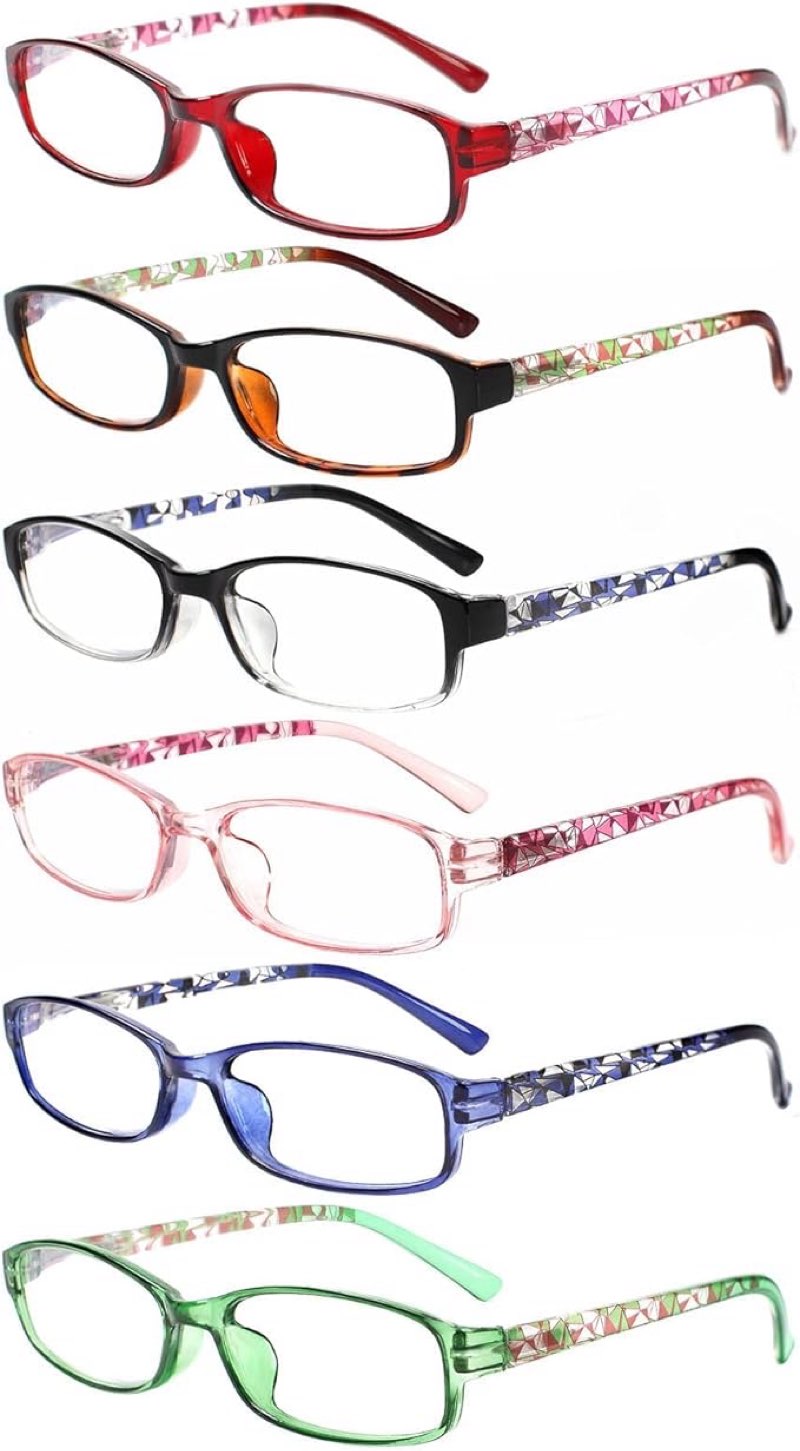 (Similar to the stock photo) NORPERWIS 6 Pack Ladies Reading Glasses for Women Blue Light Blocking Spring Hinge Fashion Eyeglasses Readers for Women (Mix Color -4, 1.75, multiplier_x)