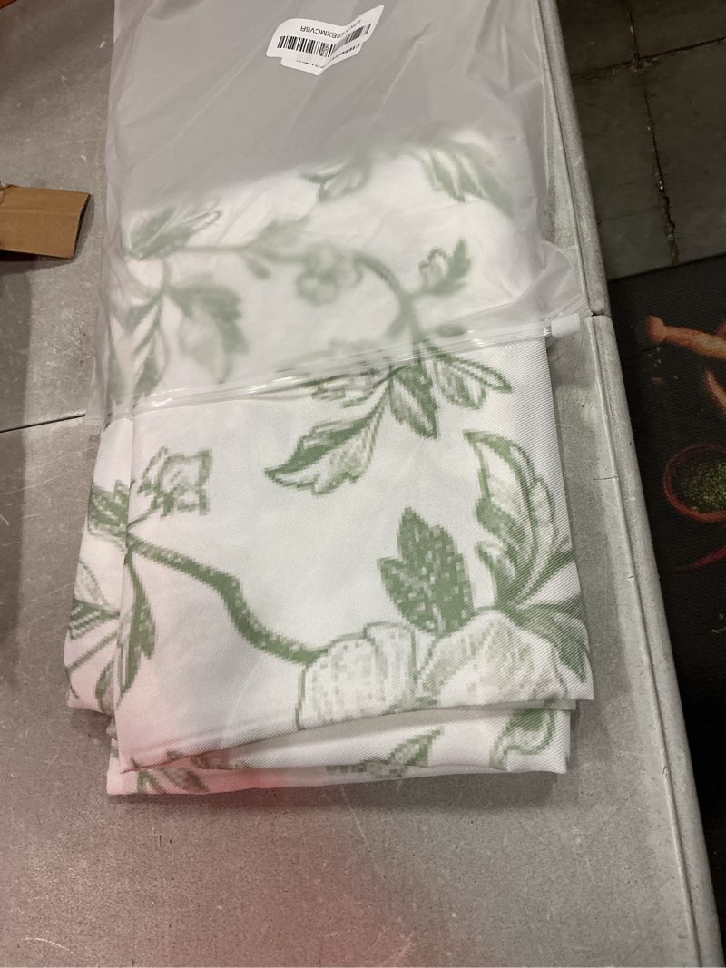 Condition photo showing Good Condition for sage green floral tablecloth rectangle 60x120 inch light green chinoiserie floral table cloth polyester fabric vintage spring summer flowers farmhouse table cover for home party picnic outdoor decor vintage sage green floral 60" x 120" (rectangular)
