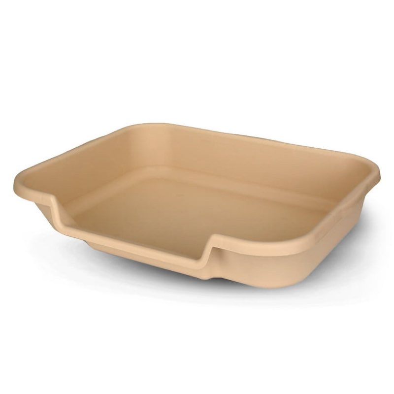 kittygohere senior cat litter box, large, beige (1 pack)