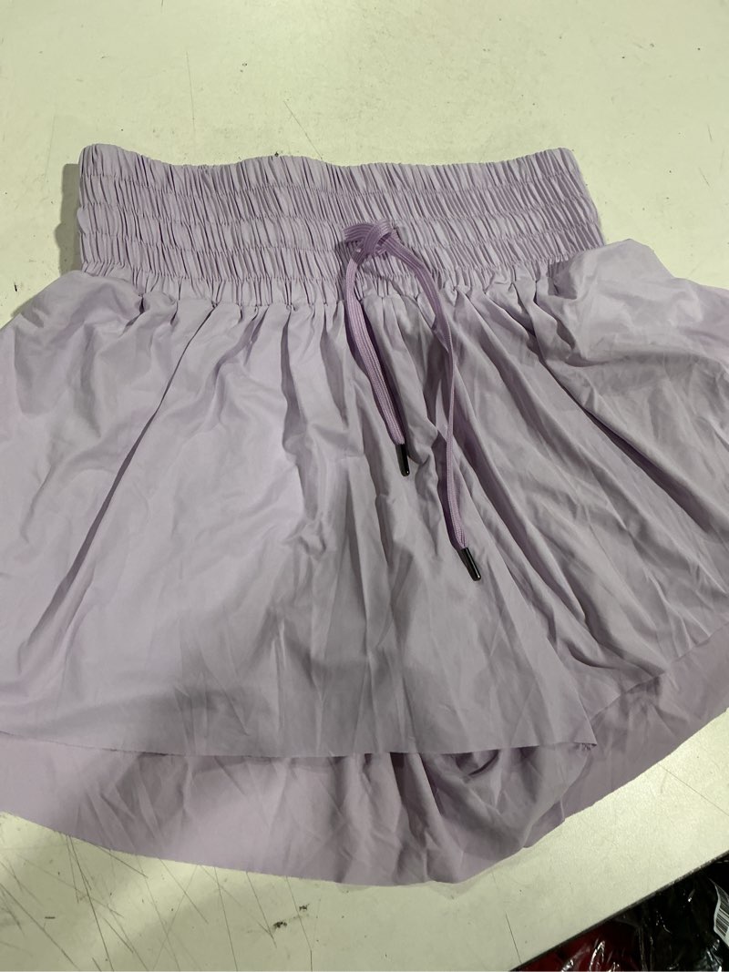 Condition photo showing Good Condition for blaosn flowy athletic shorts for women gym yoga workout running short pants tennis skirt sweat skort casual summer clothes 5"inseam small lavender
