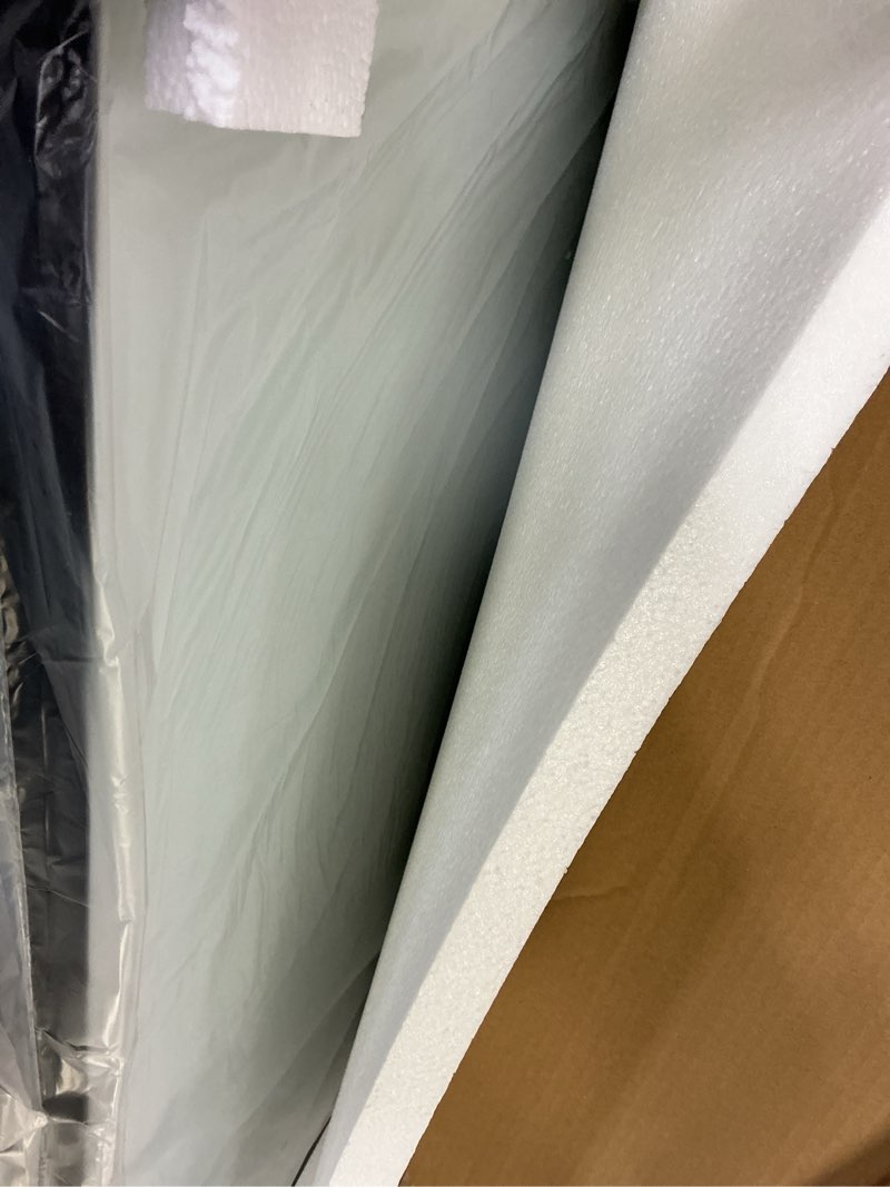 Condition photo showing New/Like New for LOAAO 30x30 Inch Black Metal Framed Bathroom Mirror for Wall, Matte Black Bathroom Vanity Mirror Farmhouse, Large Rounded Rectangle Mirror, Anti-Rust, Hangs Horizontally or Vertically Black 30"L x 30"W