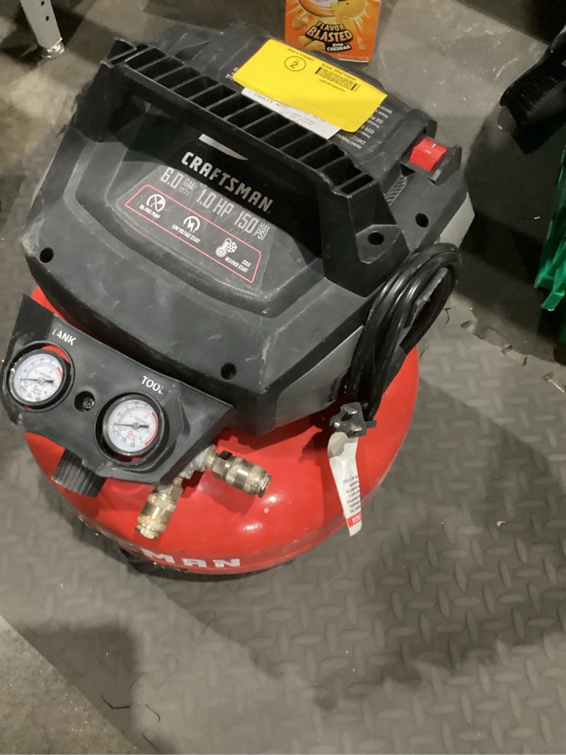 Condition photo showing Good Condition for craftsman 6-gallon portable electric 150 psi pancake air compressor
