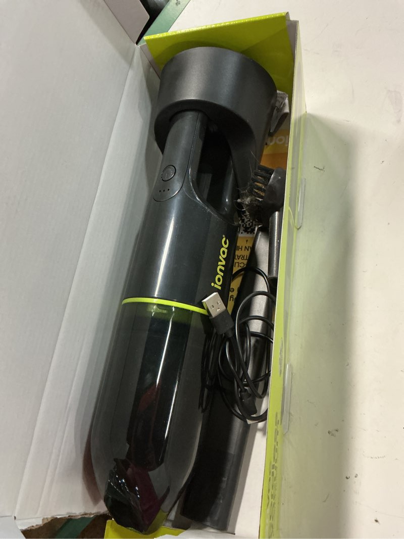 Condition photo showing As Is for ion vac wireless handheld vacuum