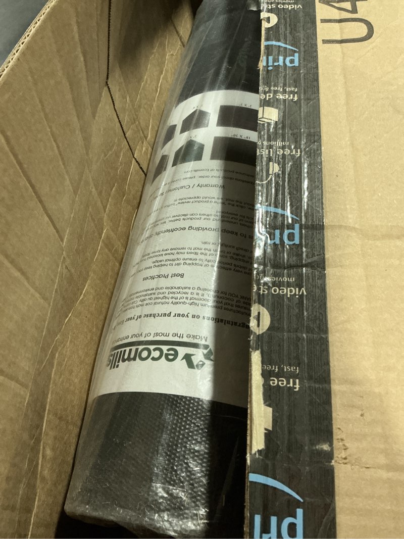 Condition photo showing As Is for Kempf Greek Key Natural Coco Doormat, 22 by 47 by 0.5-Inch