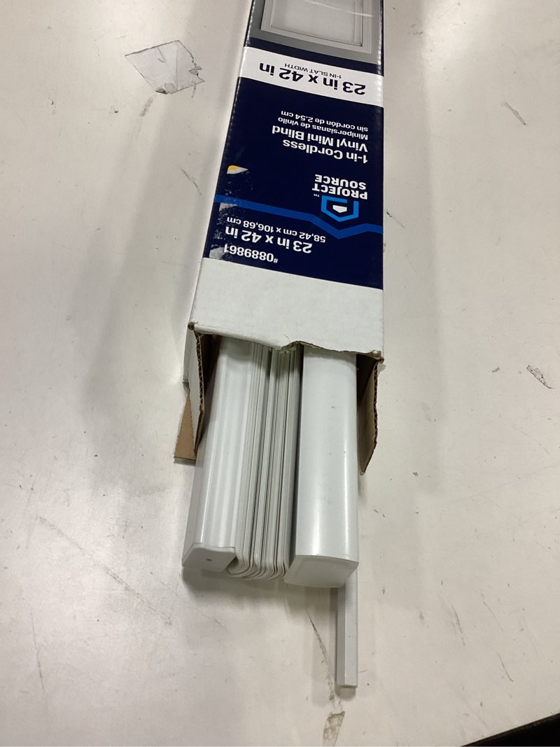 Condition photo showing As Is for Achim Tear Down Light Filtering Shade 23-in x 42-in White Light Filtering Cordless Roller Shade