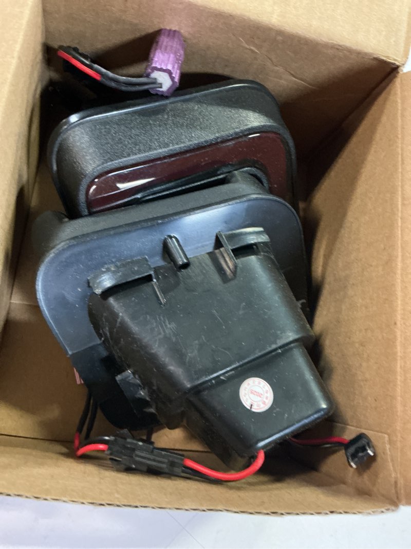 Condition photo showing As Is for NJSBYL Ram Led License Plate Light OEM Replacement for 2003-2018 D0dge Ram 1500 2500 3500 White Red OLED Rear License Number Plate Tag Tail Lamp 2pcs Smoke lens c.For 2013-18 Ram, red&black style, smoke lens