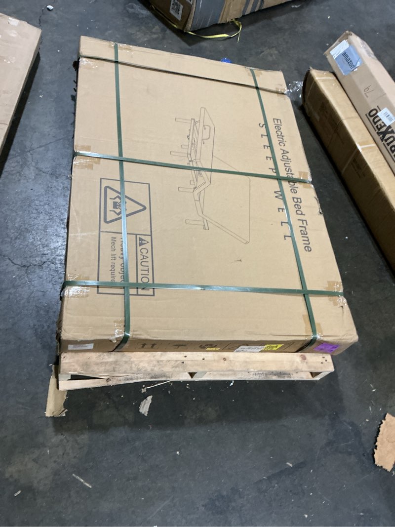 Condition photo showing New/Like New for queen adjustable bed base frame, wireless remote & lift motor, dual usb ports,ergonomic upholstered bed frame, under bed lighting, independent head and foot tilt wireless remote queen (u.s. standard)
