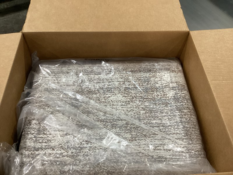 Condition photo showing New/Like New for HOMBYS 10x14 Modern Area Rug for Living Room Bedroom, Large Boho Floor Carpet with Non-Slip Backing for Indoor Office Dining Room, Abstract Home Deco Non-Shedding, Khaki, Machine Washable 10 x 14 ft Khaki