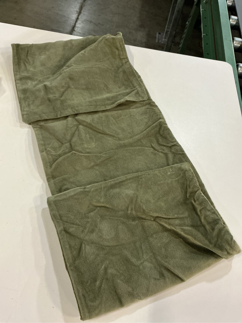 Condition photo showing New/Like New for cotton velvet oversized lumbar pillow cover, 12"x48", moss