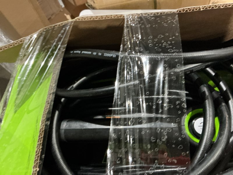 Condition photo showing As Is for greenworks 1900-psi 1.2-gpm cold water electric pressure washer with 4 spray tips